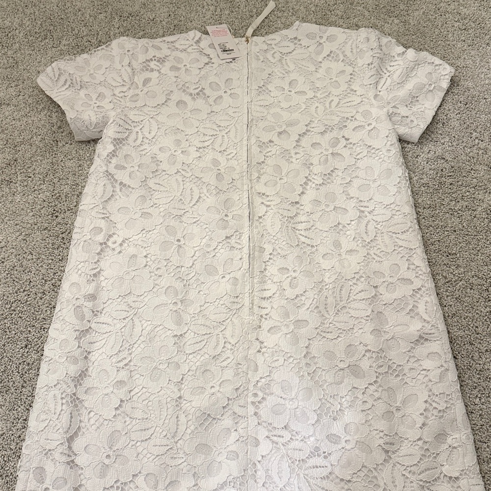 Lilly Pulitzer White Lace Mini Dress with Gold Accents - Picture 3 of 4